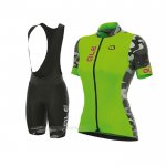 2017 Ropa Ciclismo Mujer ALE Verde Mangas Corta y Culotte Corto
